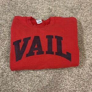 Gildan Red and Black Sweatshirt VAIL Print